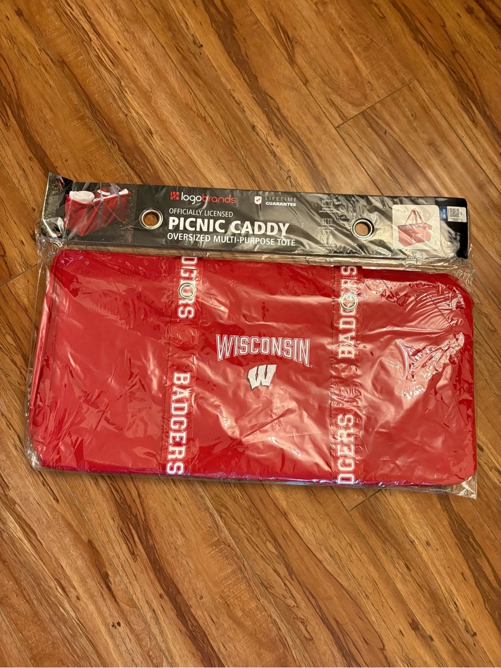 Wisconsin Badgers Logo Brands Picnic Caddy Oversized Multi-Purpose Tote Bag NEW